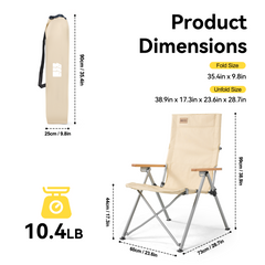 Tanstrider Recling Camping Chair 0532