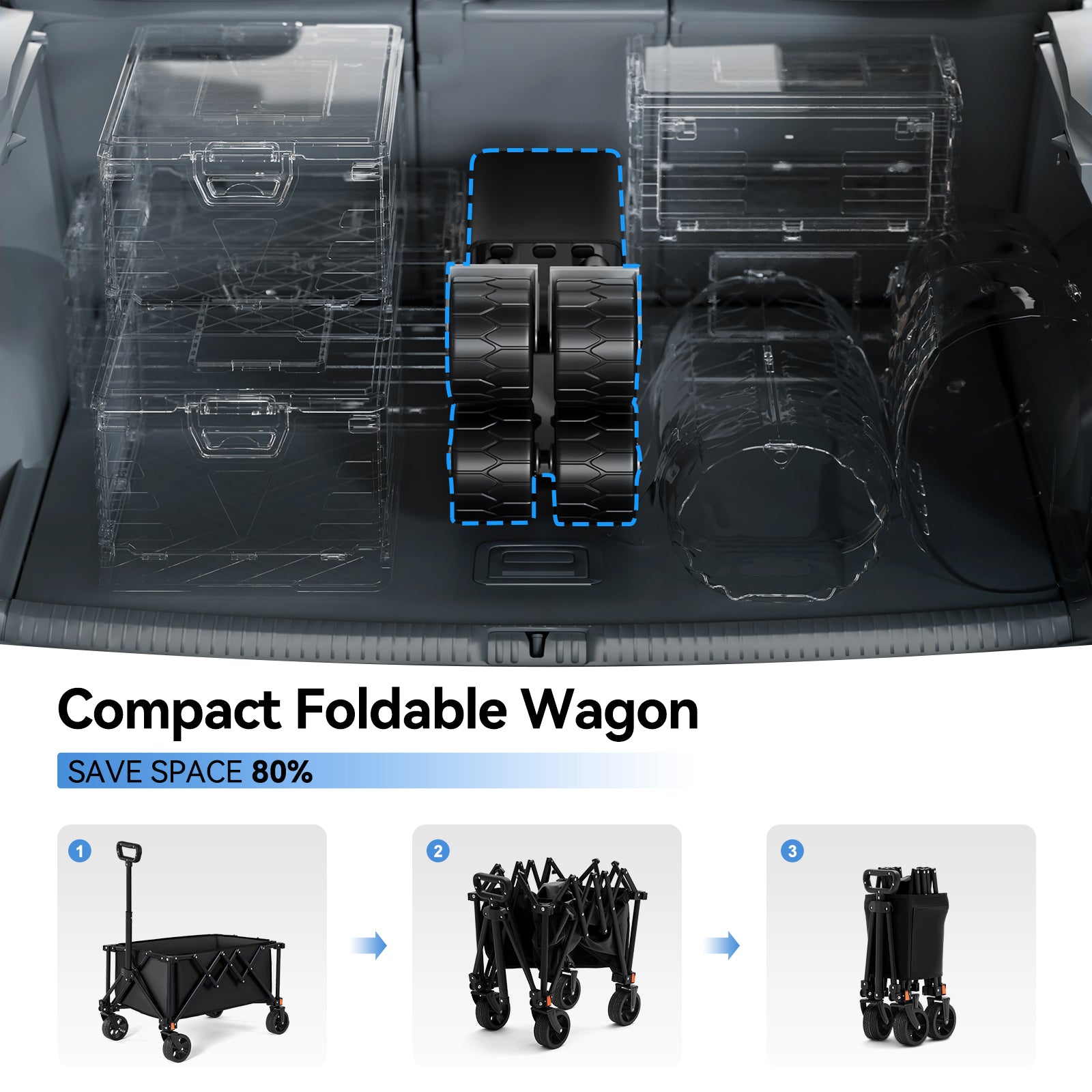 Tanstrider Extended Collapsible Camping Wagon 1039