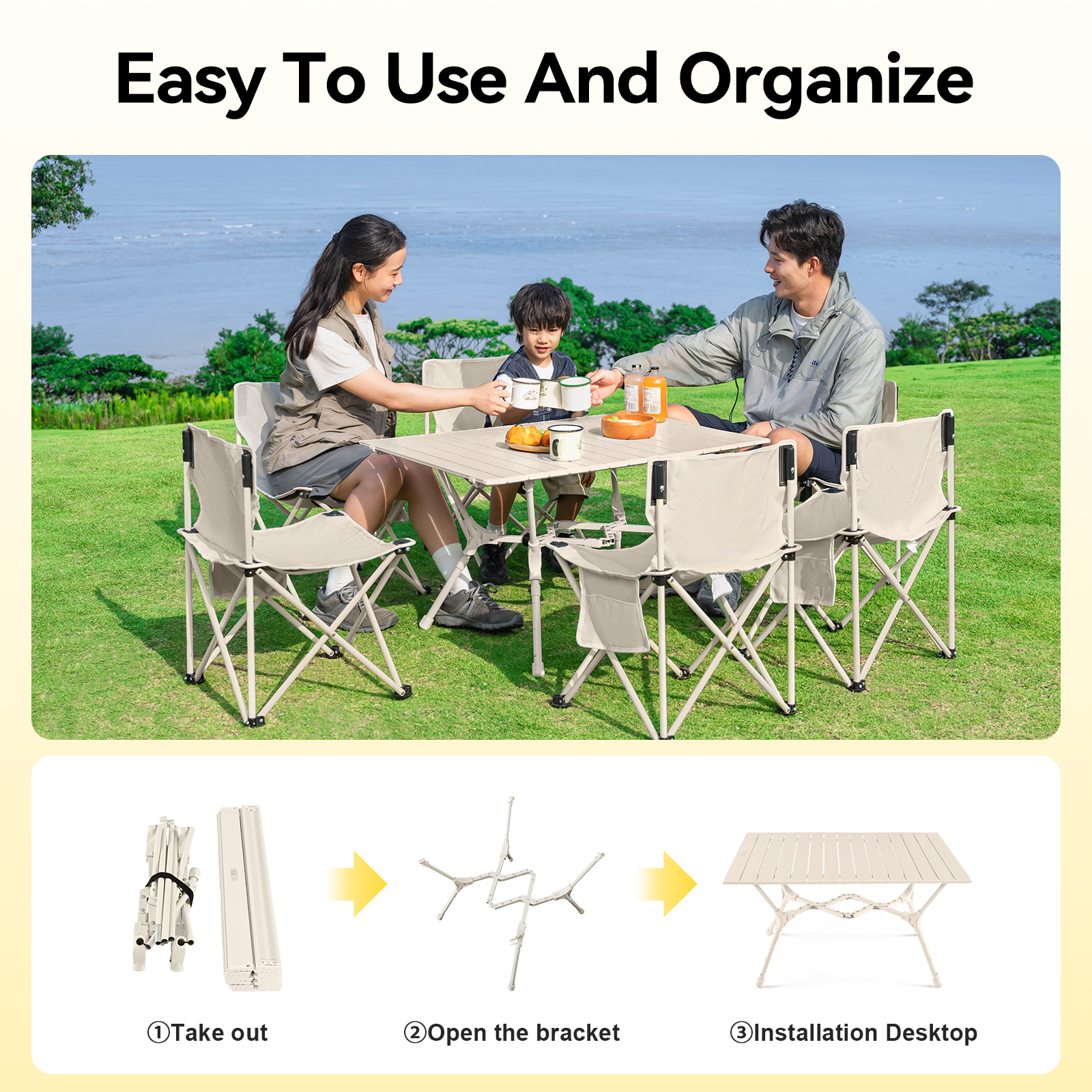 Tanstrider Double layer folding Camping Table 6065